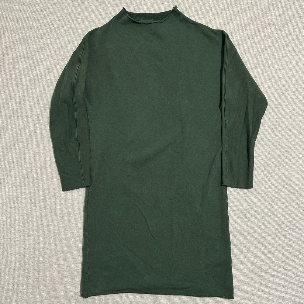 Frank & Eileen TEE LAB Green Cotton Mock Neck French Terry Dress LAB444TF Small